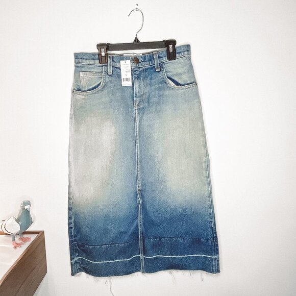 Current / Elliott The Slit Denim Ombre Midi Skirt NWT - Picture 4 of 8